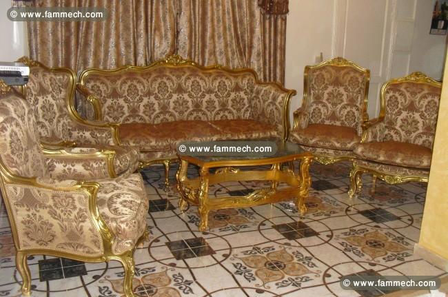 Salon egyptien doré 7 places