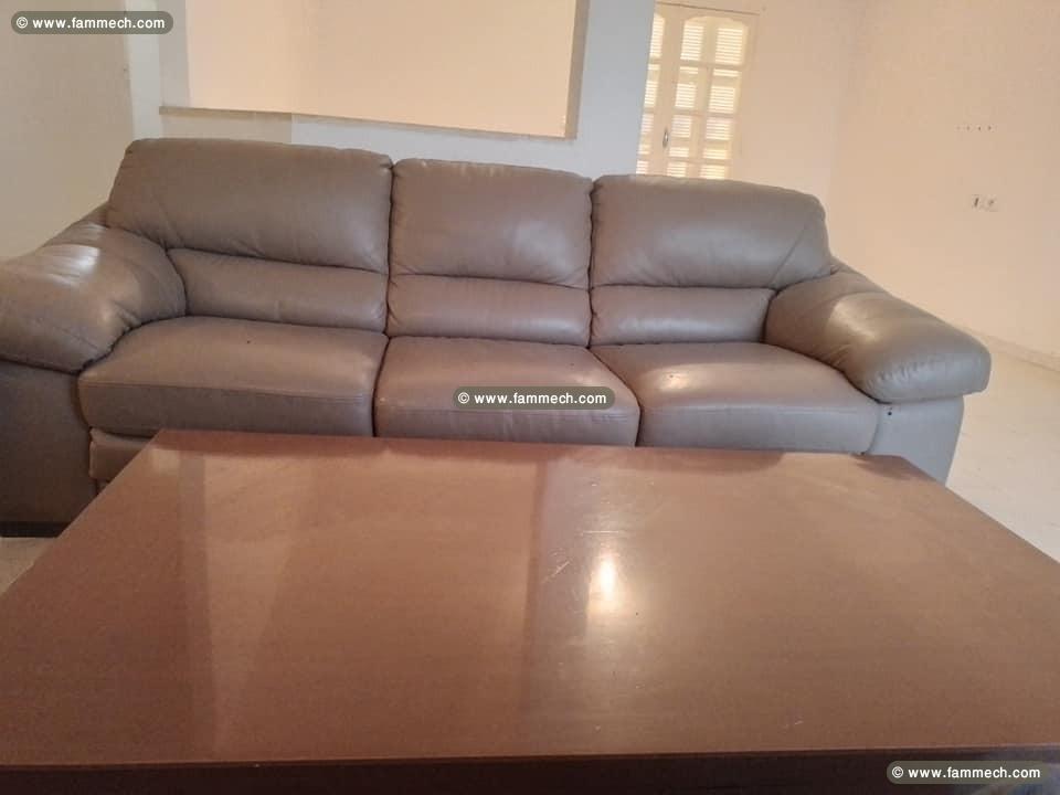 Salon Simili cuir 6 places + Table basse