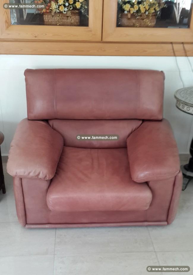 Salon vrai cuir