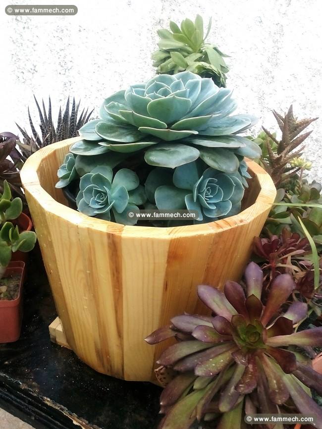 SEAU EN BOIS NATUREL PORTE BONHEUR