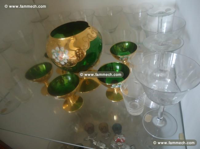 services en cristal et en porcelaine très raaare 