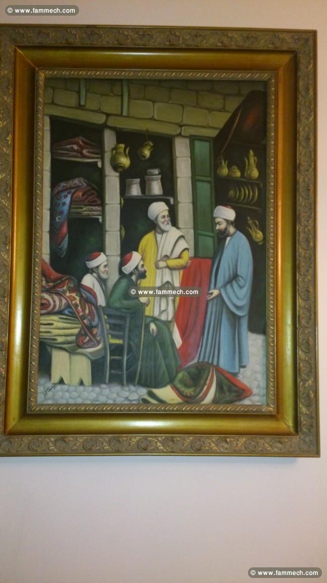 Tableau antique peinture a la main