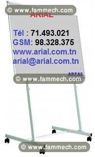 Tableau blanc une face sur chevalet avec roulette 