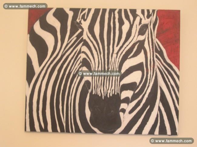 tableau zebre peinture sur toile