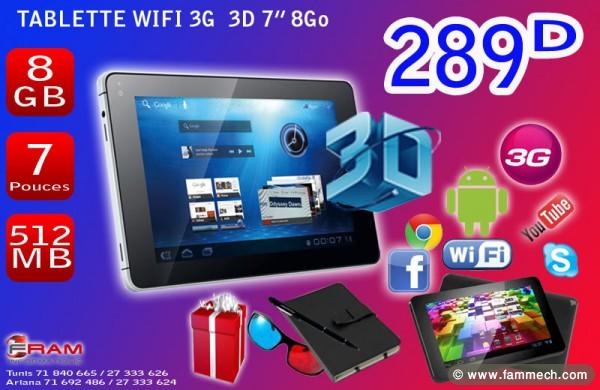 Tablette 3g 3d à moindre prix tunis garantie 1ans