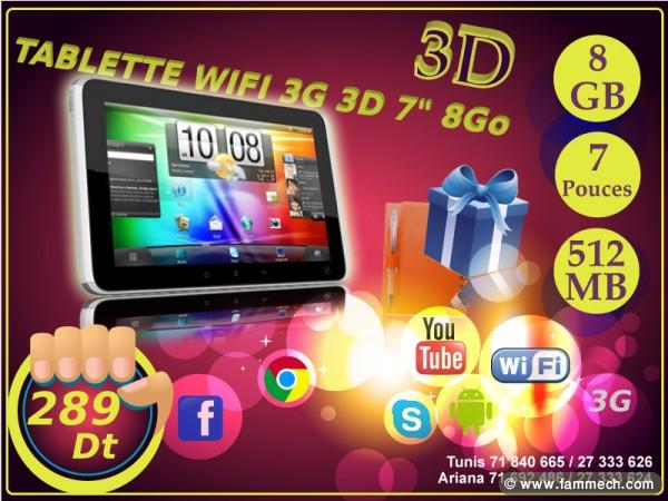 Tablette android 3d et 3g avec garantie 1ans