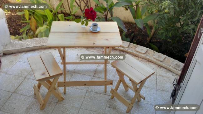 tabouret et tables pliable