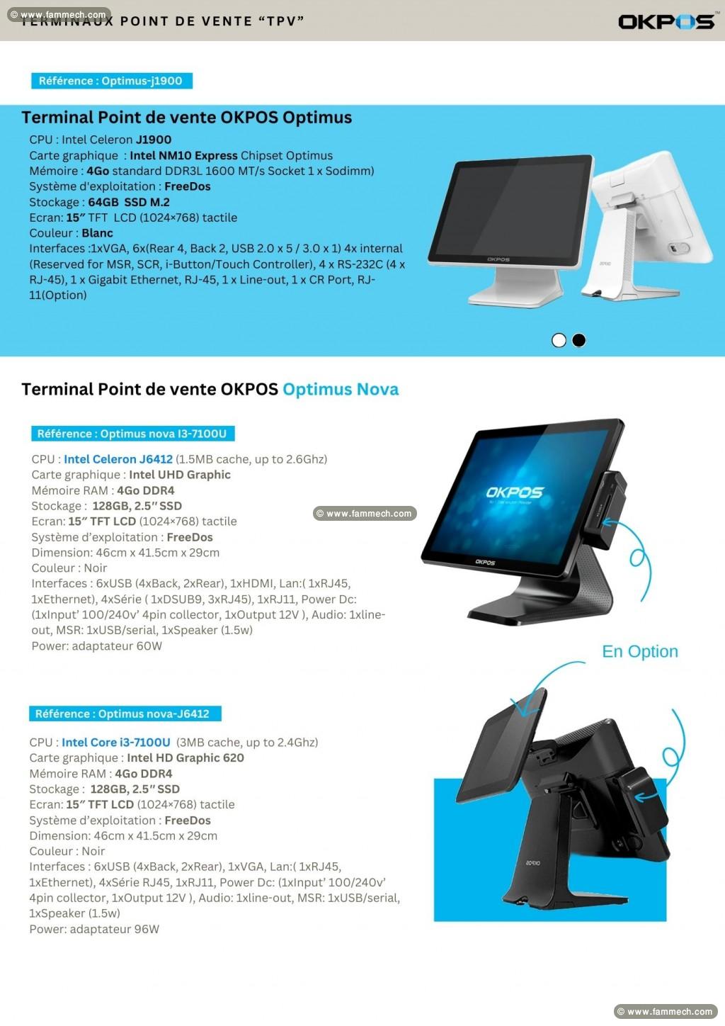 Terminal Point de vente OKPOS Optimus nova