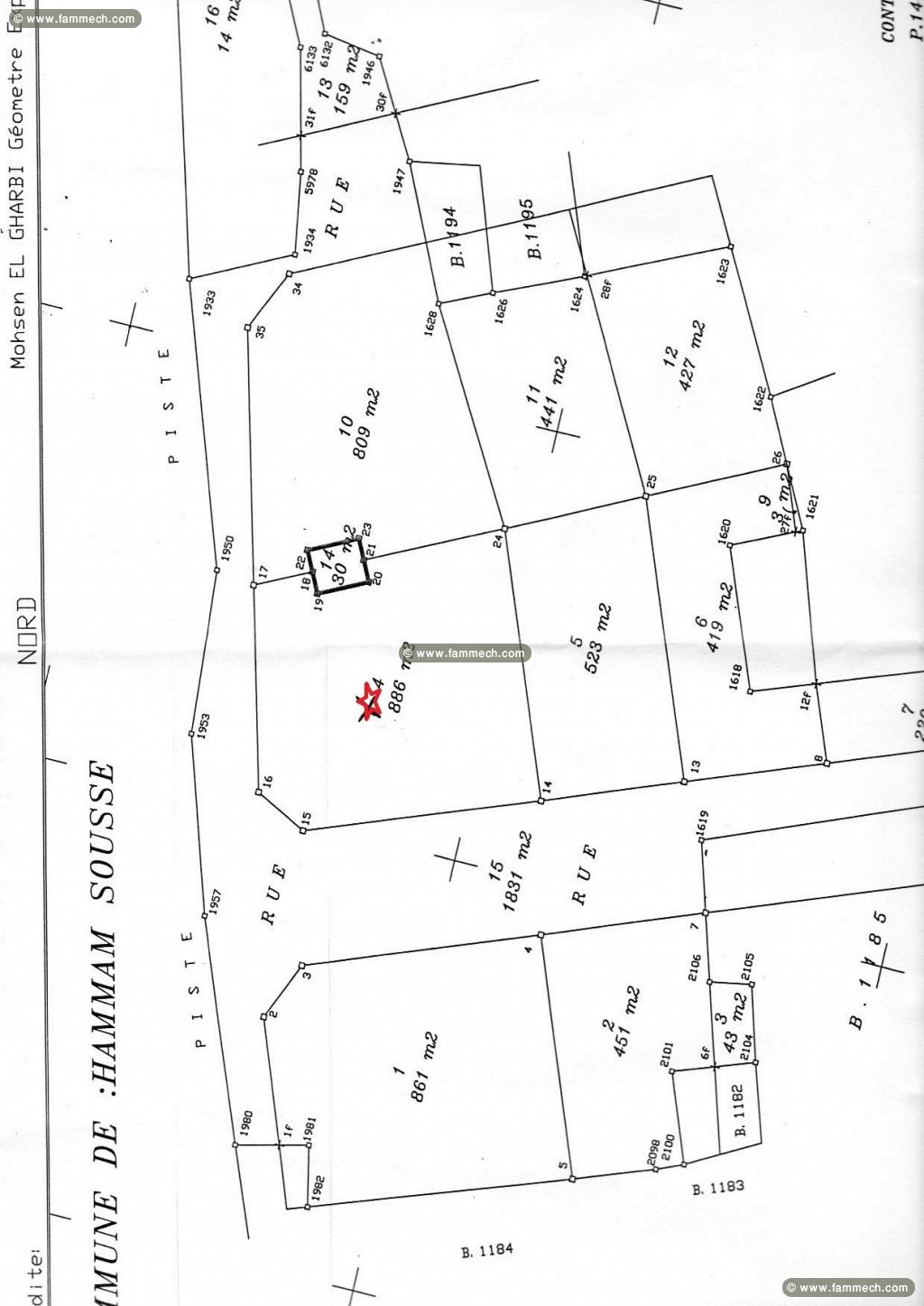 Terrain 886m2 R+7 prés Kantaoui