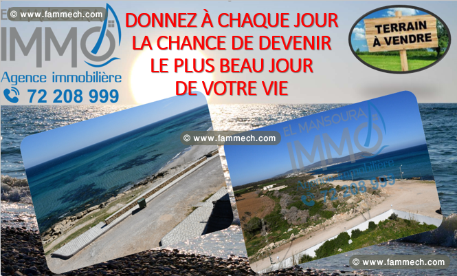 terrain à plage dar allouche vue sur mer