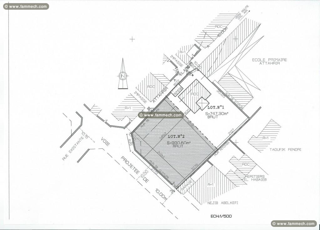 Terrain de 747 m² avec maison Route EL AIN km 2