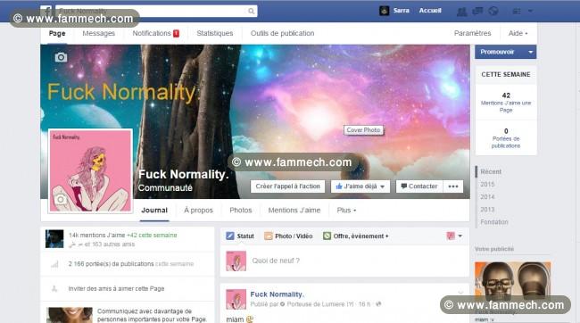 Une page facebook à vendre: Fuck Normality.