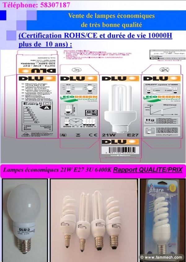 Vente de lampes économiques de très bonne qualité 