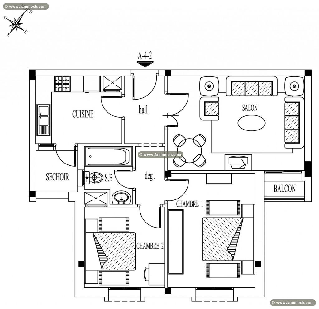 Vente d'un appartement S+2 