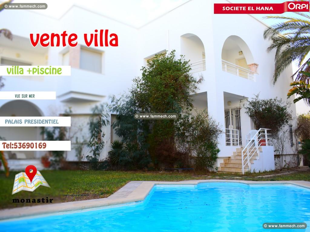villa a vendre avec piscine à monastir