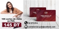 100 cartes de visite en PVC et plastique