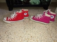 2 converse all star femme rouge et rose