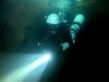 Lampe LED de sous la mer et chasse dans la foret
