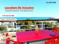 a louer appartement s+2 rz borjerras vue sur mer