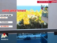 à vendre appartement s+3 vue mer en plein zone tou