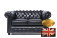 Canapé Original Chesterfield Antique Noir 2 places