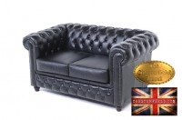 Canapé Original Chesterfield Antique Noir 2 places