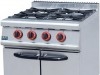 Fourneau 4 ou 6 feux vifs gaz sur placard fermé