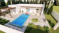 MODÈLE PLAN AVEC 2 CHAMB ET PISCINE PRIV REF P554