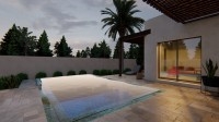 MODÈLE PLAN AVEC 2 CHAMB ET PISCINE PRIV REF P554