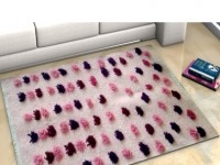 TAPIS KILIM POMPON ROSÉ