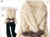 veste fourure lapin beige